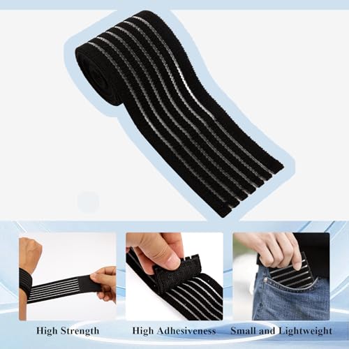 4Pack Elastic Ice Pack Straps,35.5" x 2" Reusable Fastening Bands - color: Black
