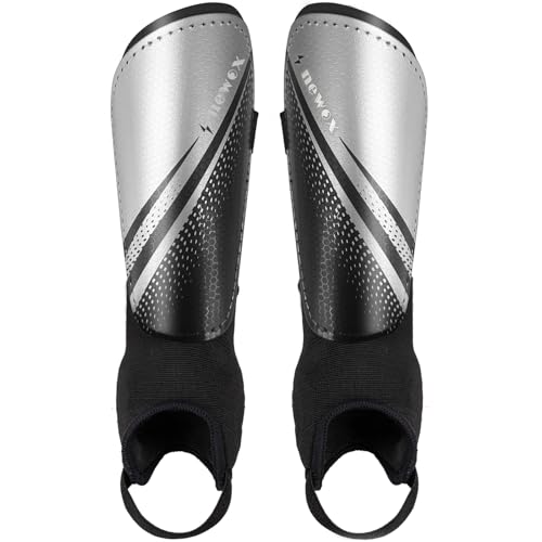 Newox Soccer Shin Guards for Kids Youth Toddler - color: Silver+Black, size: X-Small