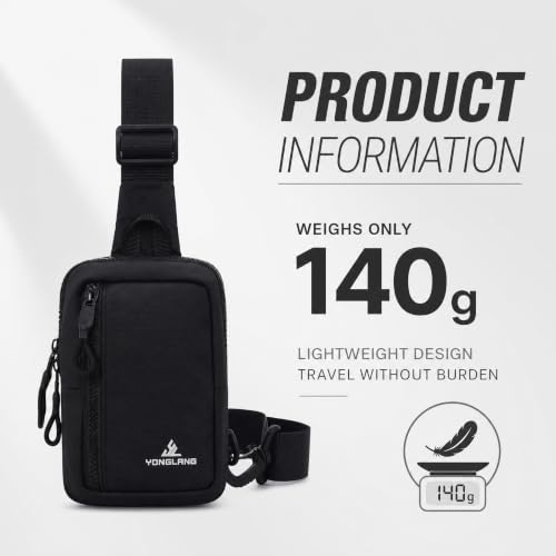 Small Crossbody Phone Bag for Men Women Mini Sling Bag Travel Running Cell Phone Shoulder Daypack with Keyholder - color: BLACK