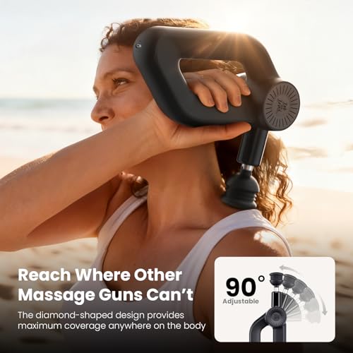 BOB AND BRAD D6 Ultra Massage Gun with Infrared Light, Deep Tissue Percussion with 16mm Amplitude, Professional Muscle Massager for Athletes, Electric Handheld Massager - color: Ruby Black