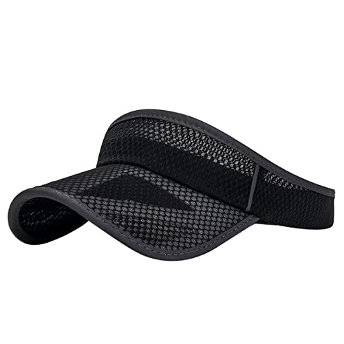 Outdoor Sport Cap Wide Brim UV Protection Breathable Adjustable Baseball Cap for Beach Golf Running Tennis - color: 2#black