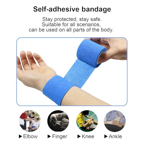Self Adhesive Bandage Wrap Elastic Athletic Tape 8PCS 2 in X 14.7 ft Skin - color: Brown 8pcs