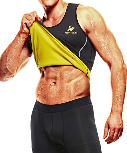 NINGMI Sweat Vest for Men Neoprene Waist Trainer Tank Weighted Vest Waist Trimmer Sauna Suit Running Vest - size: Small