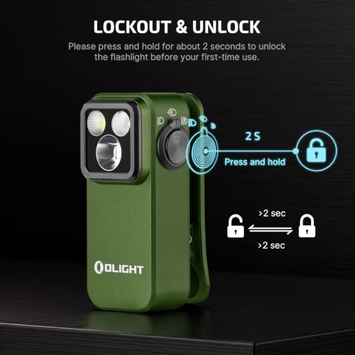 OLIGHT Oclip Pro Rechargeable EDC Clip-on Flashlight, OD Green - color: OD Greeen
