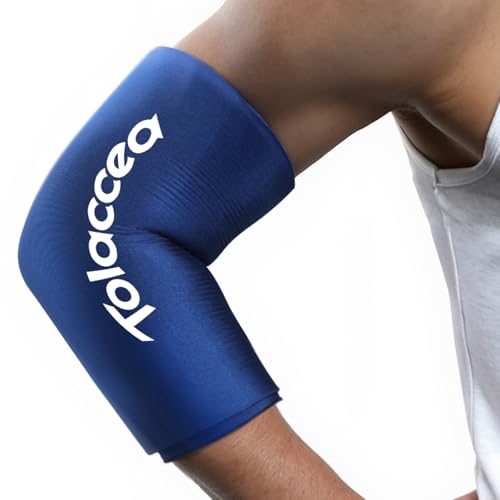 Elbow & Knee Ice Pack, Reusable Gel Cold Therapy Compression Sleeve Wrap - color: Blue, size: Medium