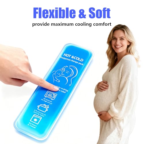 Postpartum perineal ice Pack, Hot and Cold Ice Pack for Women After Pregnancy, Postpartum Ice Pack for Recovery, Affordable & Reusable，2 Ice Packs and 2 Washable Sleeves. (Pink Flower) (Blue 1) - color: Blue 1