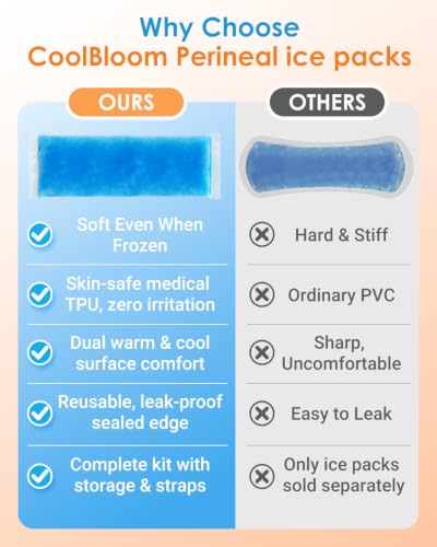 Reusable Postpartum Perineal Ice Packs, Flexible When Frozen Hot Cold Pads