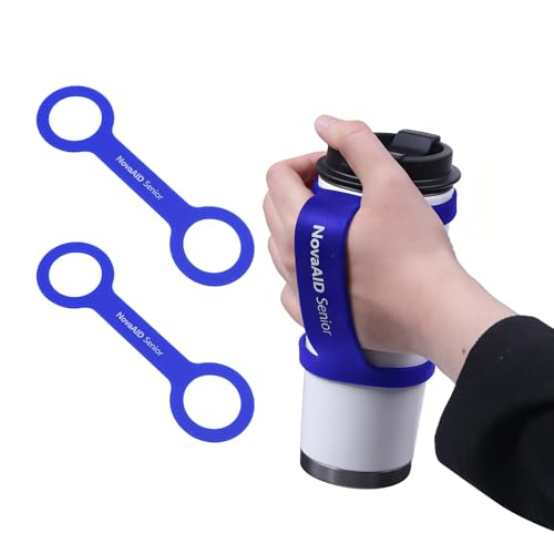 2 Pack Silicone Universal Cuff,Assistive Hand Grip Holder for Special Needs,Mobility Daily Living Aid, Therapy - color: BLUE