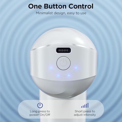 Mini Massage Gun, Powerful Handheld Muscle Massager for Muscle Relaxation, Deep Tissue Percussion Small Massage Gun Travel Massager with 4 Massage Heads Silent Brushless Motor, White - color: White