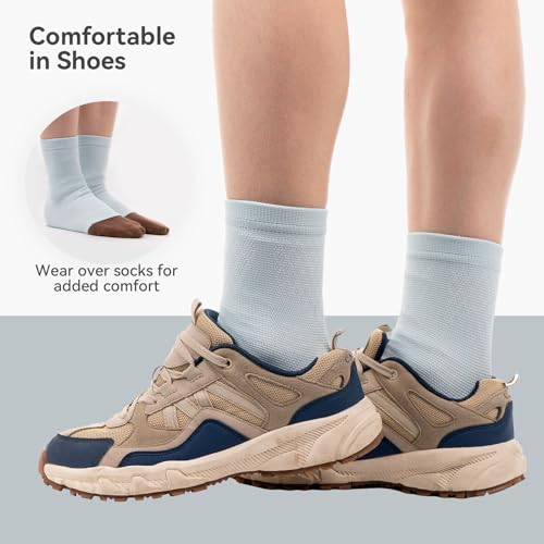 INDEEMAX 2 Pack Ankle Brace & Ankle Compression Sleeve for Women Men - color: Light Blue, size: Small