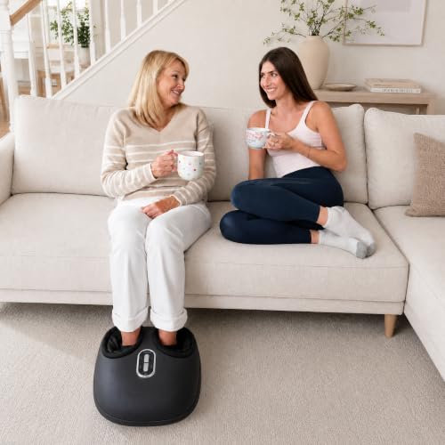 Nekteck Shiatsu Foot Massager with Heat & Air Compression Deep Kneading - color: Black, size: Large