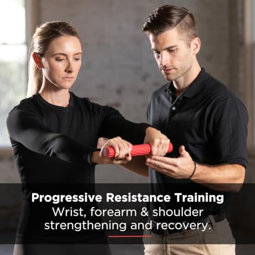 THERABAND FlexBar Resistance Bar, Physical Therapy, Flex, Elbow, Wrist, Red, Light (Pack of 12) - color: Red (Old)