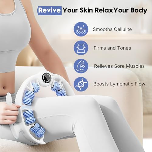 Anti-Cellulite Massage Roller with Handles for Legs & Thighs