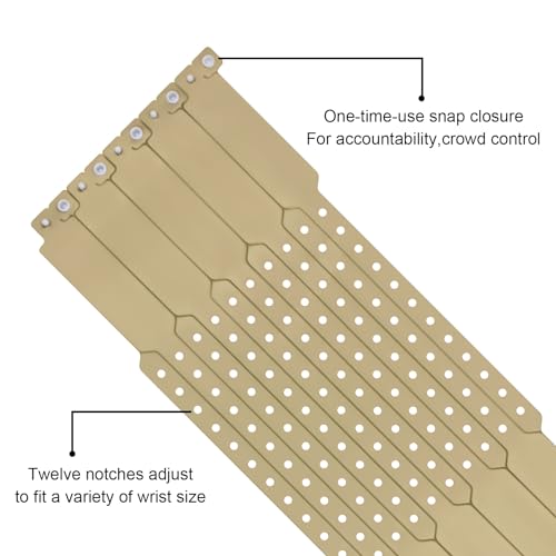 100pcs Vinyl Wristbands, Disposable Waterproof Wristbands(Color : Gold) - color: Gold
