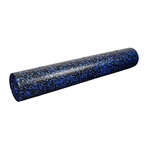 High-Density Round Foam Roller for Muscle Soreness Recovery, Exercise, Massage - 18", 24", 36" Blue Fleck (36 Inch)