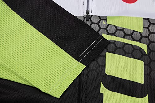 Coconut Ropamo CR Men's Cycling Jersey Set Road Bike Jersey Zipper Pocket Bib Shorts with 4D Padded Cycling Clothing Set - color: Green/Black, size: XX-Large