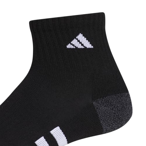 adidas Men's Cushioned Socks 3 Pairs - color: Black/Onix Grey/White/3.0/Quarter, size: X-Large, style: Quarter