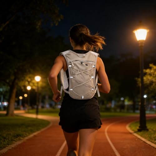 Hydration Backpack Lightweight Running Vest for Women Men with 500ml Soft Flask Hiking Daypack - color: Gray Vest Only