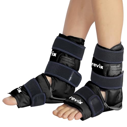 REVIX Ice Packs for Ankle, Reusable Cold Pack, 2 Packs, Black - style: Black-Pack 2