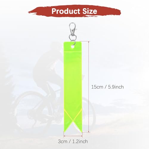 Safety Reflector Pendants - Reflective Safety Keychain Gear with Clips Use for Backpack & Running & Cycling - color: Fluorescent Green