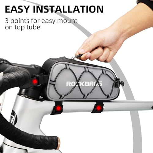 ROCKBROS Top Tube Bike Bag Water-Resistant 0.9L Narrow Slim High Reflective - color: STYLE 3