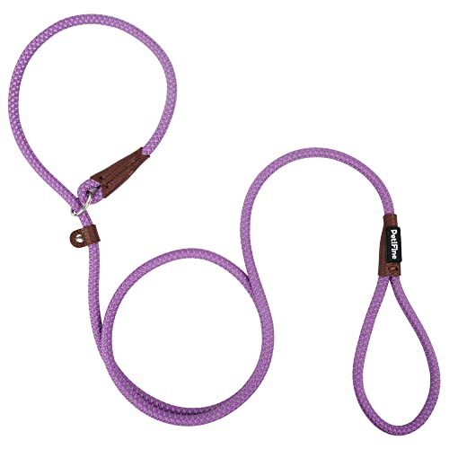 PetiFine Slip Lead Dog Leash Reflective, 6FT x 3/8" Heavy Duty Slip Leash - color: Purple, size: 3/8" x 6 FT