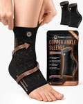 TheraCopper Copper Ankle Brace for Men & Women (Small, 2 Pack) - size: Small