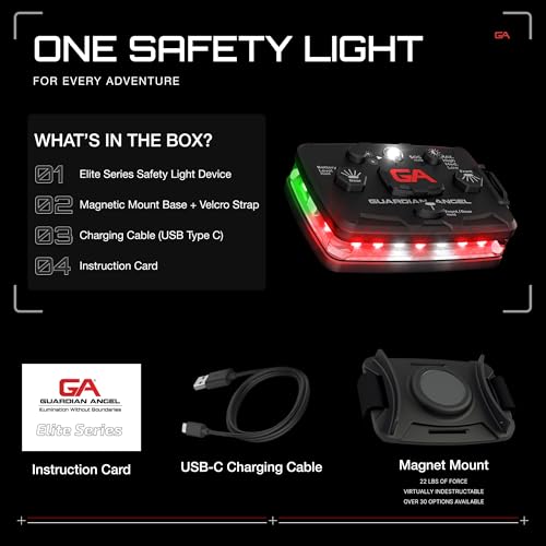 Guardian Angel Elite Safety Light - Red Front & Green Rear - color: Red/Green, size: 1-Pack