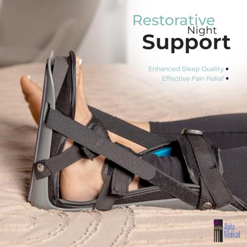 Plantar Fasciitis Adjustable Night Splint. Sleeping boot for foot stretching. P.F. Night Splint with wedge for dorsiflexion. Achilles tendonitis, Heel and Bone Spur, Tendon and Calf Stretching, Arch Pain Treatment. Fits Left & Right Foot. L4398 (Medium) -