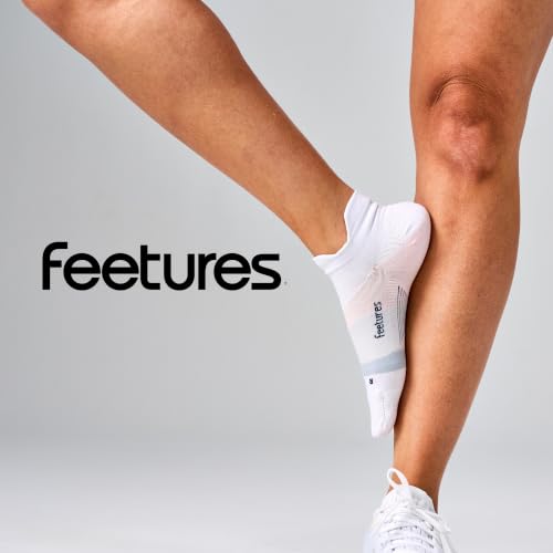 Feetures Elite Ultra Light No Show Tab Ankle Socks - Sport Sock with Targeted Compression - color: White Rose (1 Pair), size: Large