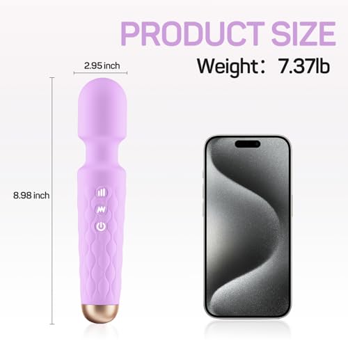 Personal Massager - 4H Max Runtime & Ultra-Quiet - Waterproof - 20 Modes 8 Speeds for Deep Tissue Back Massage, Post-Workout Recovery and Neck Muscle Relaxation(Purple) - color: Purple