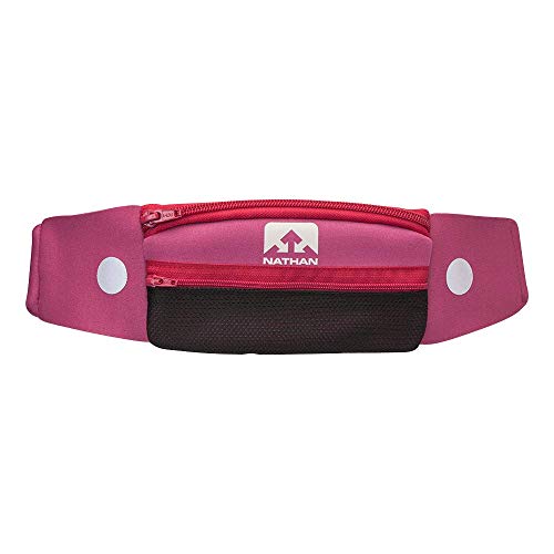 Nathan 5K Runner's Waist Pack, Nathan Running Belt Essentials for Women and Men | Smartphone Storage | Adjustable | Reflective - color: Very Berry