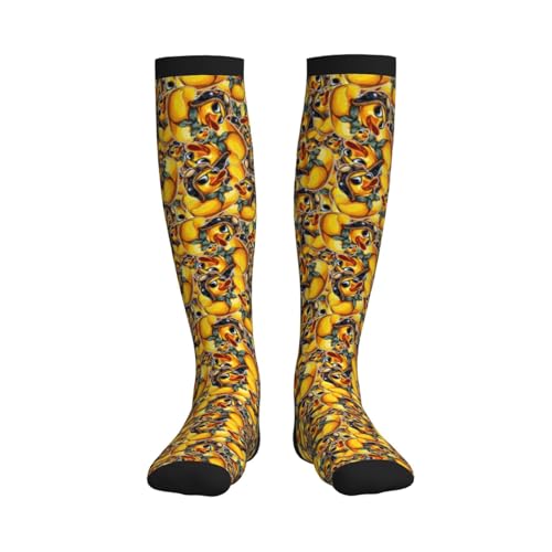 Compression Socks Knee High Support Socks Women Circulation Stockings for Athletic Running Cycling Flying - color: Duck