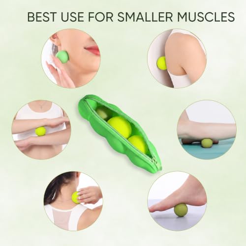 Soft & Firm Massage Lacrosse Ball Set, 4 Sizes for Myofascial Release - color: 2 Firm Green + 2 Soft Neon Lime