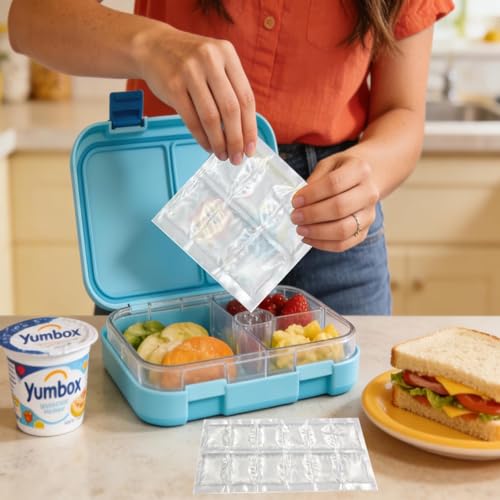 SportEmblema Flexible 2 Pack Small Ice Pack for Bento Lunch Boxes & Cooler - color: Blue