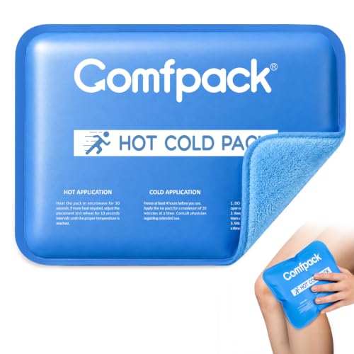 Comfpack Soft Gel Ice Packs for Injuries Reusable, Flexible Double Sided Cold Packs for Muscle Pain Relief & Strains, Ice Pack for Shoulder, Knee, Ankle, Back, Face, Leg, Arm(1 PK) - size: 9.7×7.8 Inch