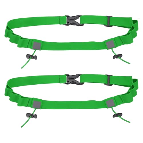 Bib Belt Race Belt Triathlon Running Number Holder 2Pcs Green - color: Green