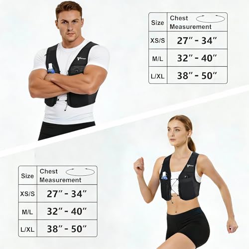 Running Vest for Women Men, Lightweight Hydration Vest for Training Runs - size: Medium-Large