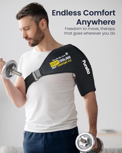 Shoulder Ice Pack Rotator Cuff Cold Therapy, Gel Ice Packs for Injuries Reusable with Long-Lasting Cooling, Thickened Ice Pack for Shoulder, Hot and Cold Pack for Pain Relief, Surgery Recovery Gifts