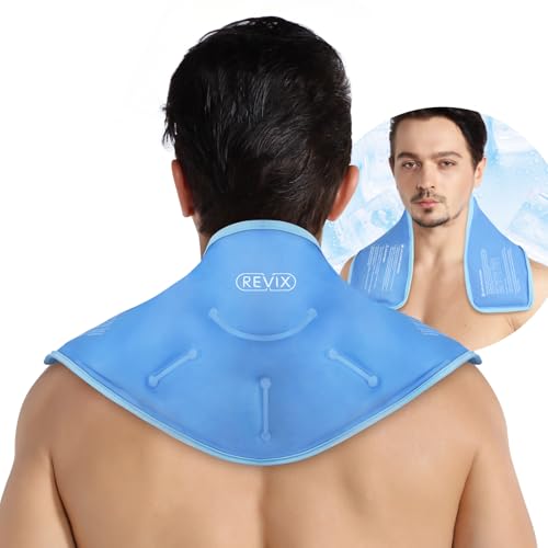 REVIX Neck Ice Pack Wrap – Reusable Hot Cold Gel Pack for Neck and Shoulder - style: Neck Blue-1 Pack