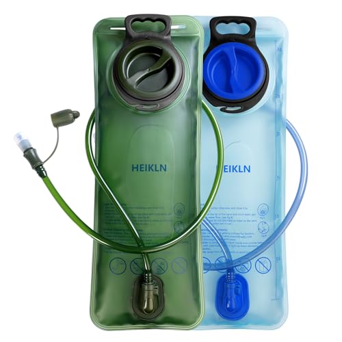 HEIKLN Hydration Bladder 1.5L-2L-2.5L-3L,Leak Proof Water Reservoir, BPA Free Military Water Storage Bladder Bag Hydration Pack Replacement Easy Clean for Bicycling Hiking Camping Hunting Running - color: 3L Blue Green
