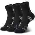 Hylaea Mens Quarter Running Socks for Athletic with Cushion Wicking Coolmax - color: Black 3 Pairs, size: Small