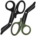 RISEMART 2 Pack Trauma Shears 7.5 Inches Stainless Steel Bandage Scissors - color: Black+green