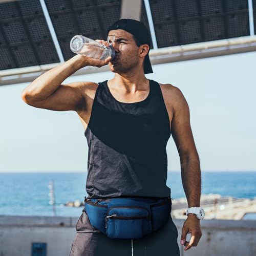 NOOLA Fanny Pack with Water Bottle Holder, Hiking Waist Bag for Men Women - color: Blue