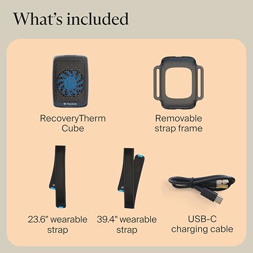 Therabody RecoveryTherm Cube - Instant Heat, Cold and Contrast Therapy for Pain Relief, Aches and Pains, and Muscle Recovery - Portable Hands Free Cryotherapy Machine with Cold Compress & Heating Pad