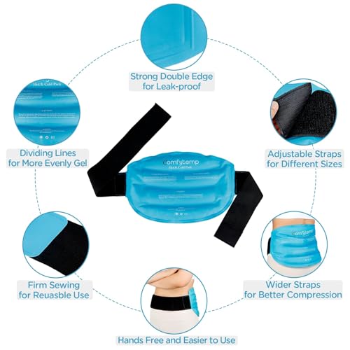 Comfytemp Large Ice Pack for Injuries Reusable Gel Back Pack Pain Relief