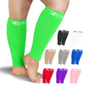 Zeta Wear Plus Size Calf Compression Sleeves for Women and Men, Wide Calf Footless 15-19 mmHg, 2XL-6XL - color: 1 Pair - Green, size: LXL