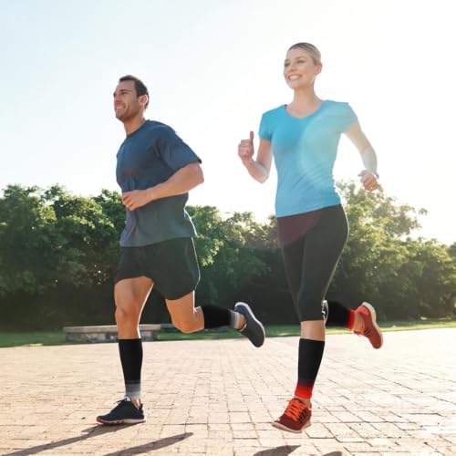 Junely 3 Pairs Calf Compression Sleeve for Men and Women - color: Black
