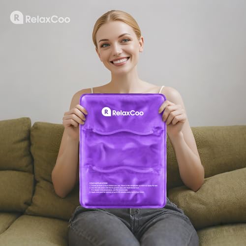 Large Flexible Ice Pack for Injuries Reusable Gel, 11x14.5 Inches, Cold Compress for Hip, Shoulder, Knee, Back Pain, Swelling, Bruises, Surgery, Purple - style: PURPLE