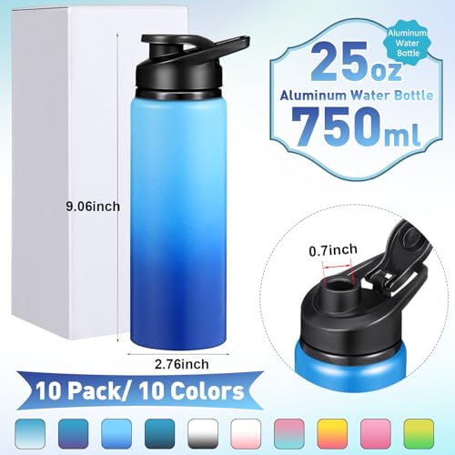 Mimorou 25oz Reusable Aluminum Water Bottles Bulk - color: Gradient Color